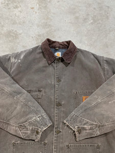 1990s Faded Mocha Carhartt Chore Jacket [XL]