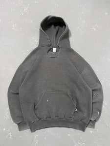 1990s Faded Charcoal Russell Hoodie [L]
