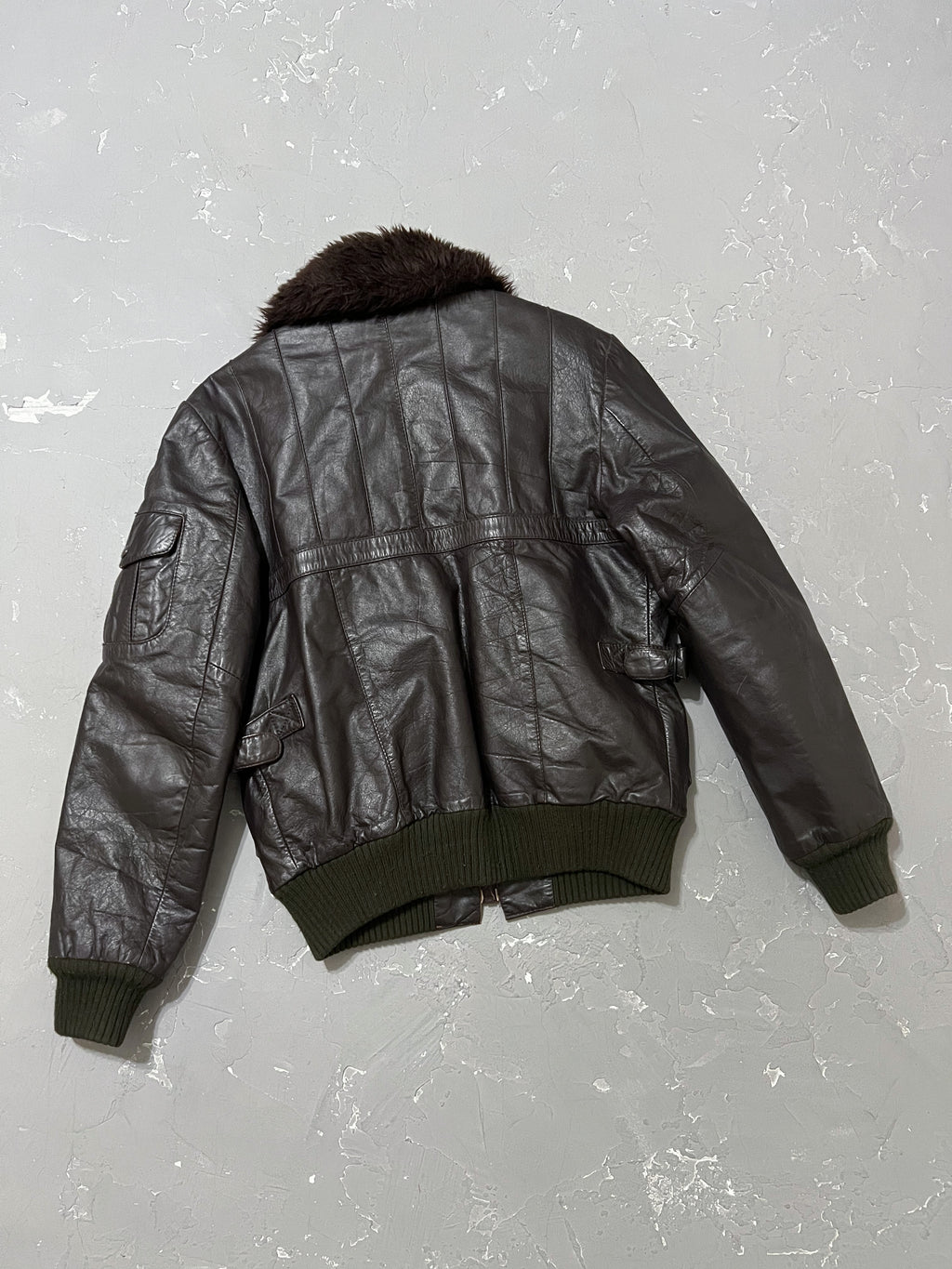 1980s Chess King Leather Shearling Jacket [S]
