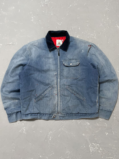 1980s Sun Faded & Painted Sears Denim Jacket [L]