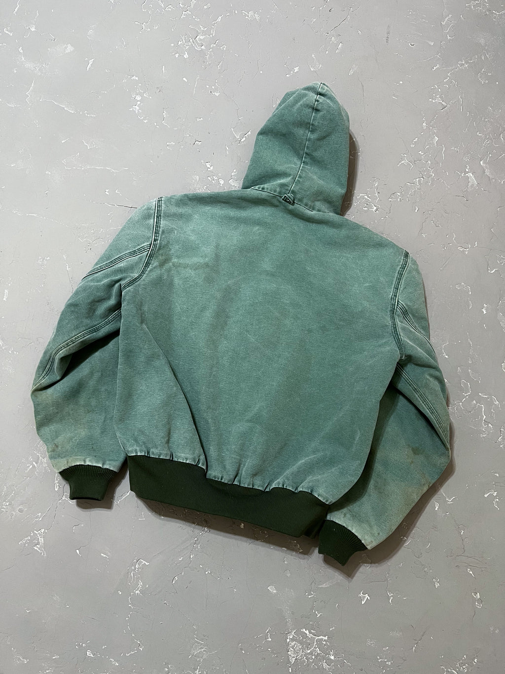 1990s Carhartt Mint Green Hooded Work Jacket [M]