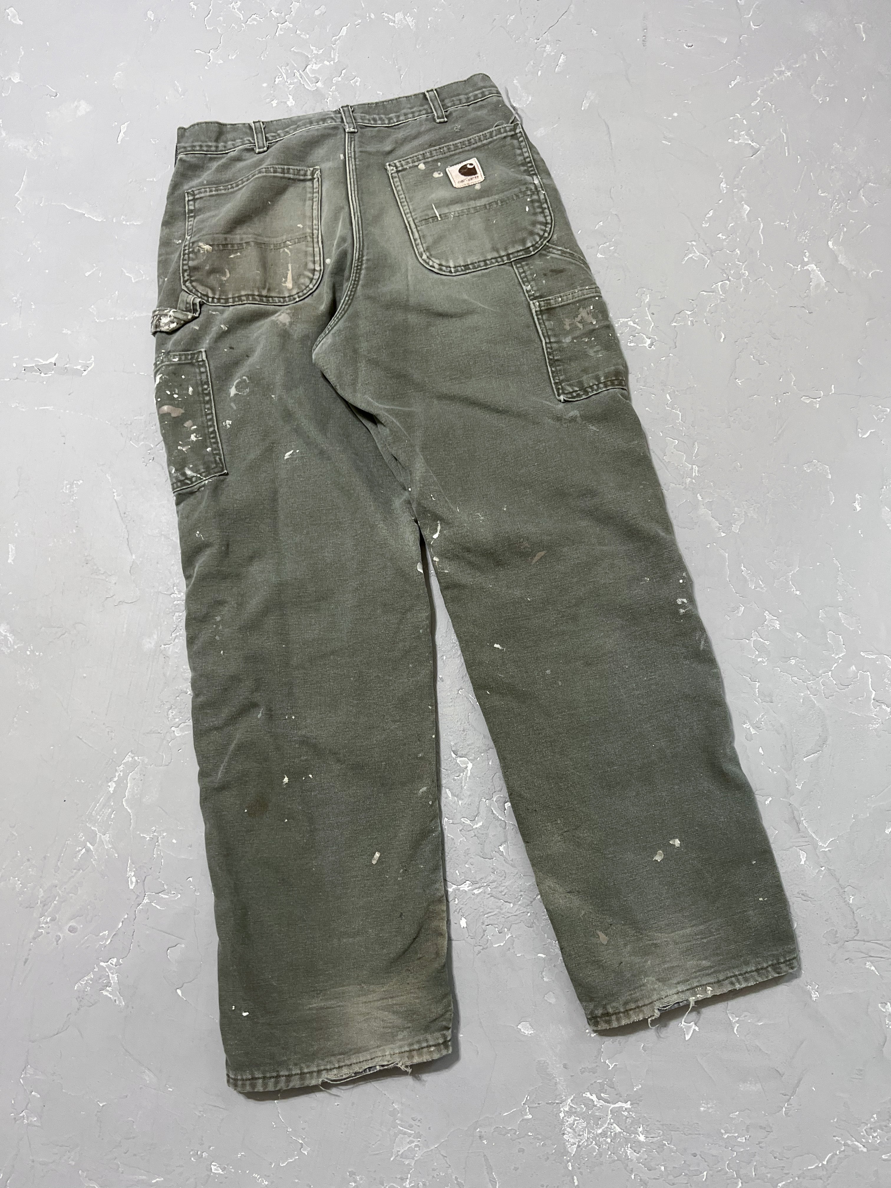 Carhartt Moss Green Painted Carpenter Pants [31 x 32]