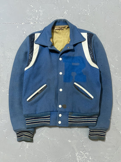 1970s Sky Blue “R” Varsity Jacket [S]