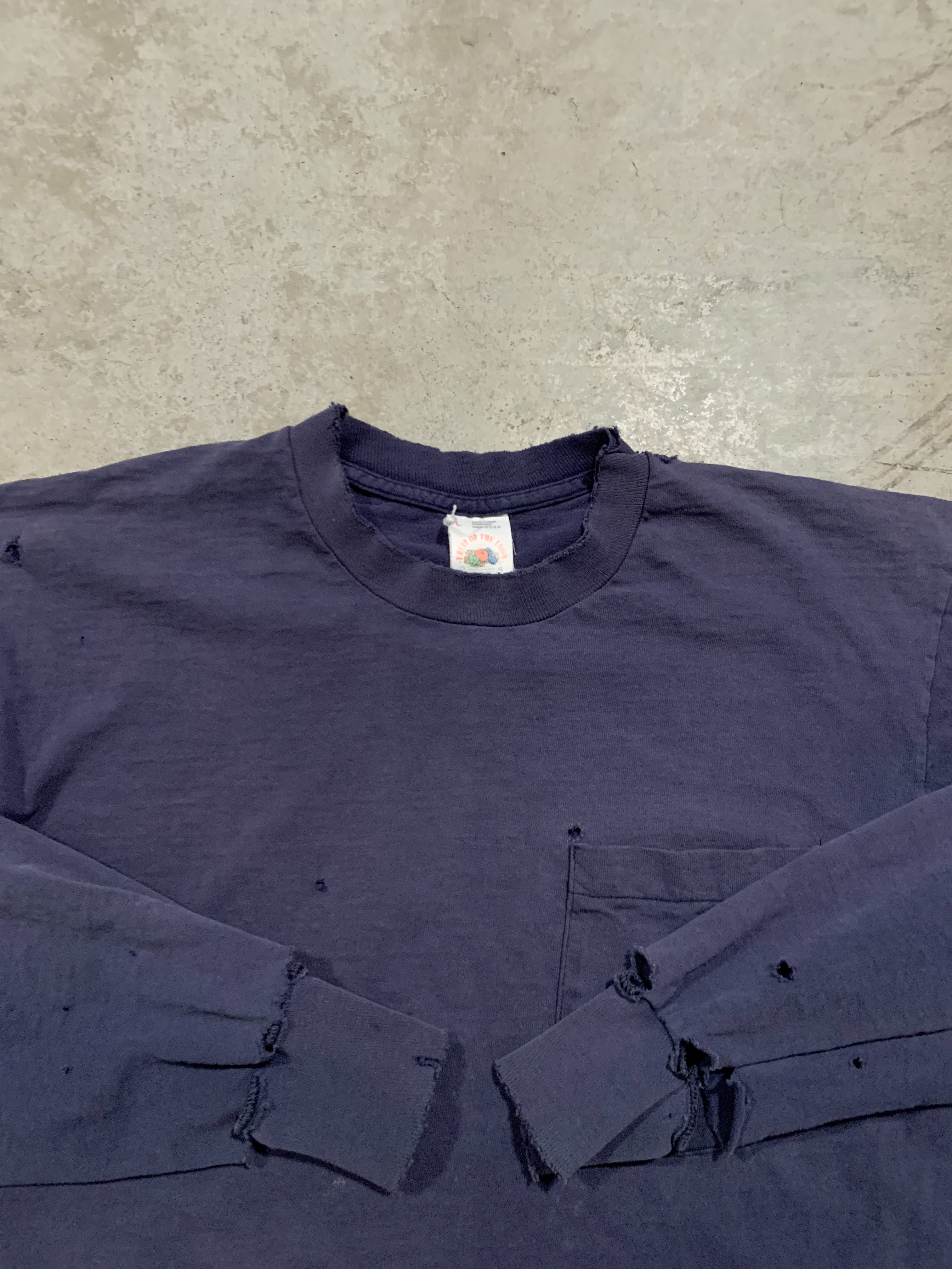 1990s Thrashed Faded Pocket L/S Tee [M]
