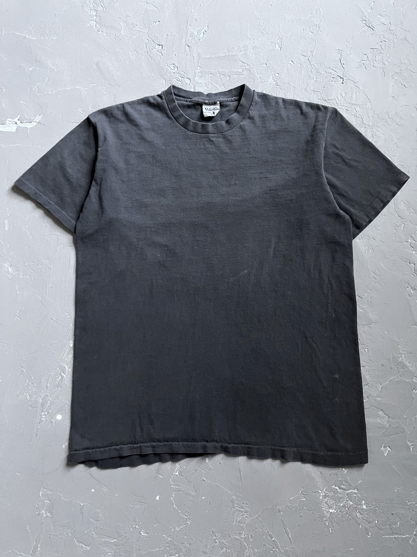 1980s Sun Faded Black Single-Stitched Pocket Tee [L]