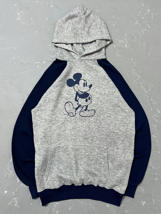 1980s Mickey Mouse Two-Tone Raglan Hoodie [S]