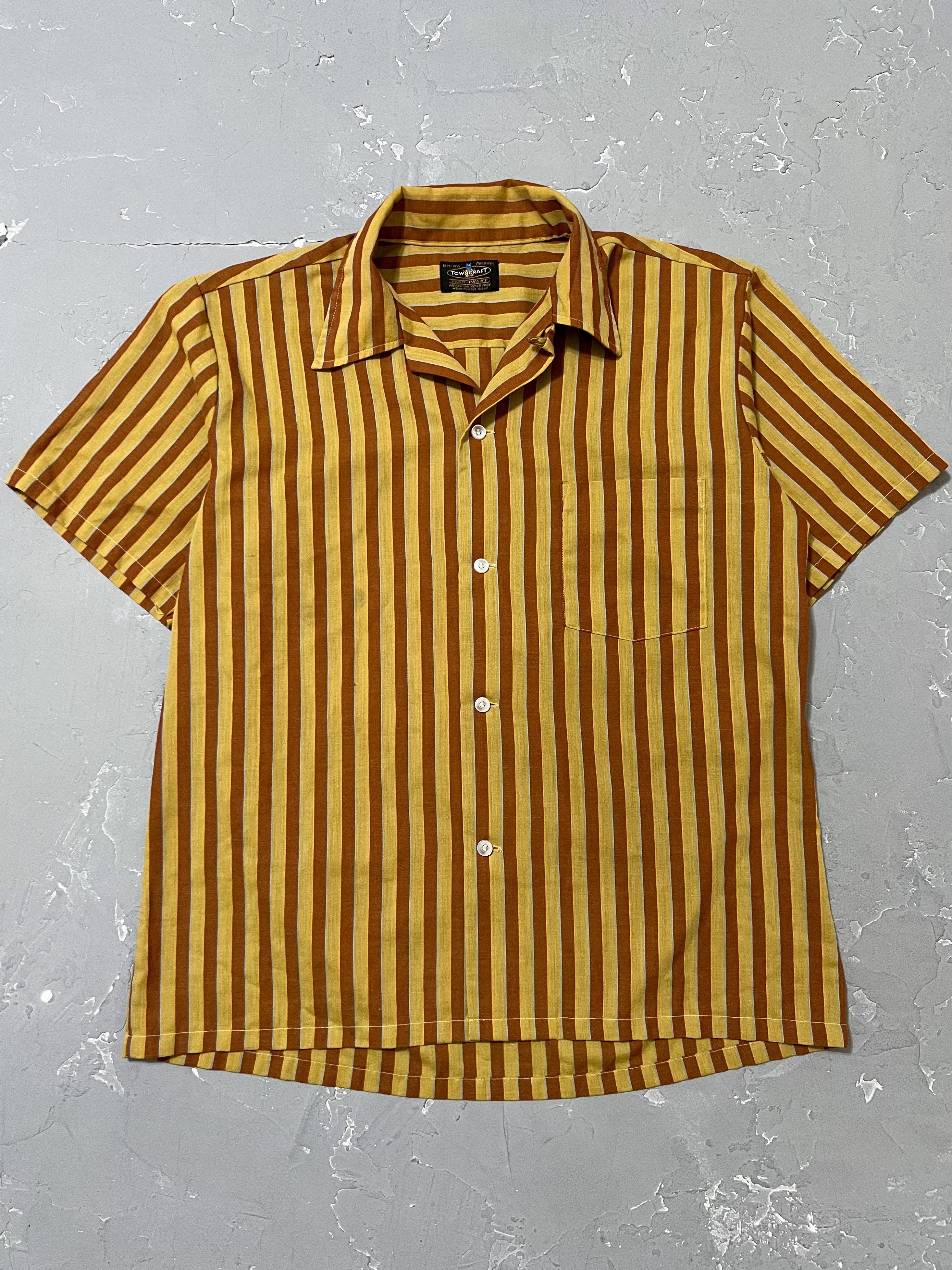 1980s Striped Loop Collar Shirt [M]