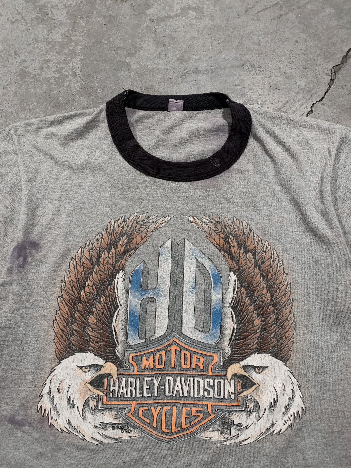 1980s Harley Davidson Ringer Shirt [M]