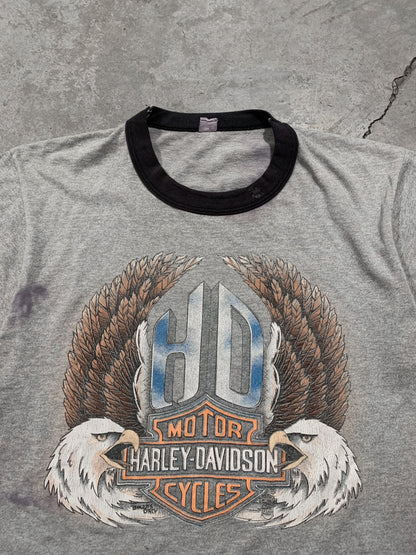 1980s Harley Davidson Ringer Shirt [M]