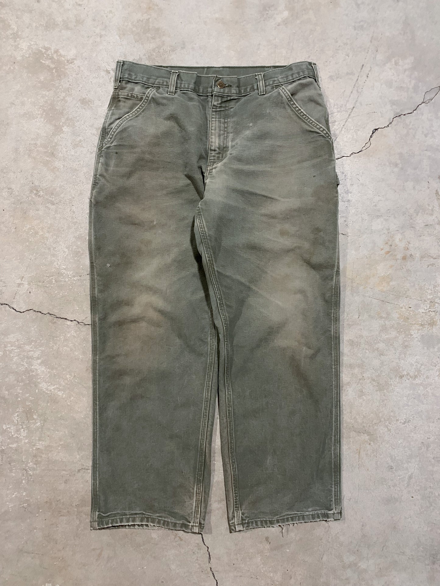 Carhartt Faded Moss Green Carpenter Pants [34 x 29]