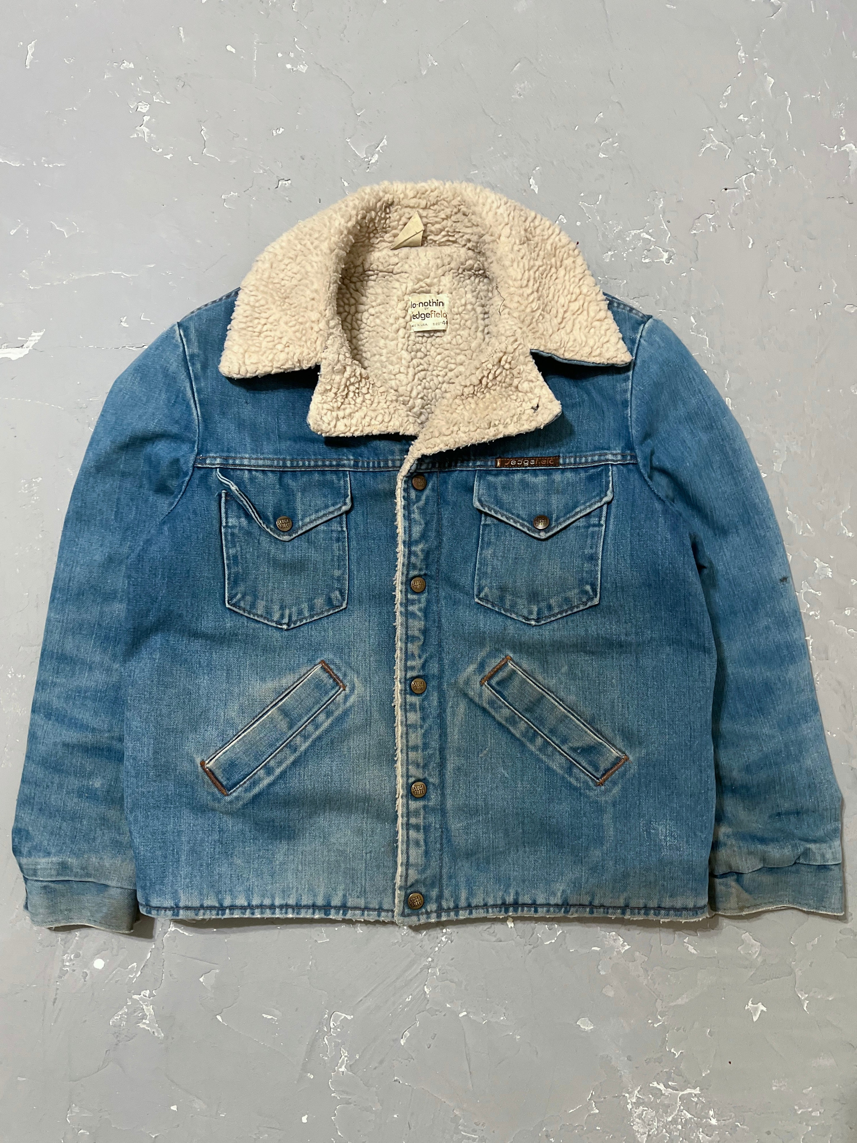 1980s Edgefield Sherpa Denim Jacket [L]
