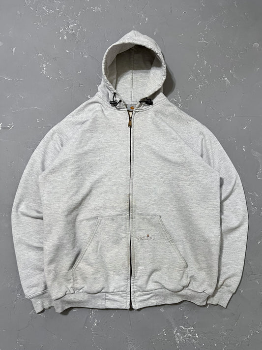 1990s Heather Gray Carhartt Thermal Lined Hoodie [XL]