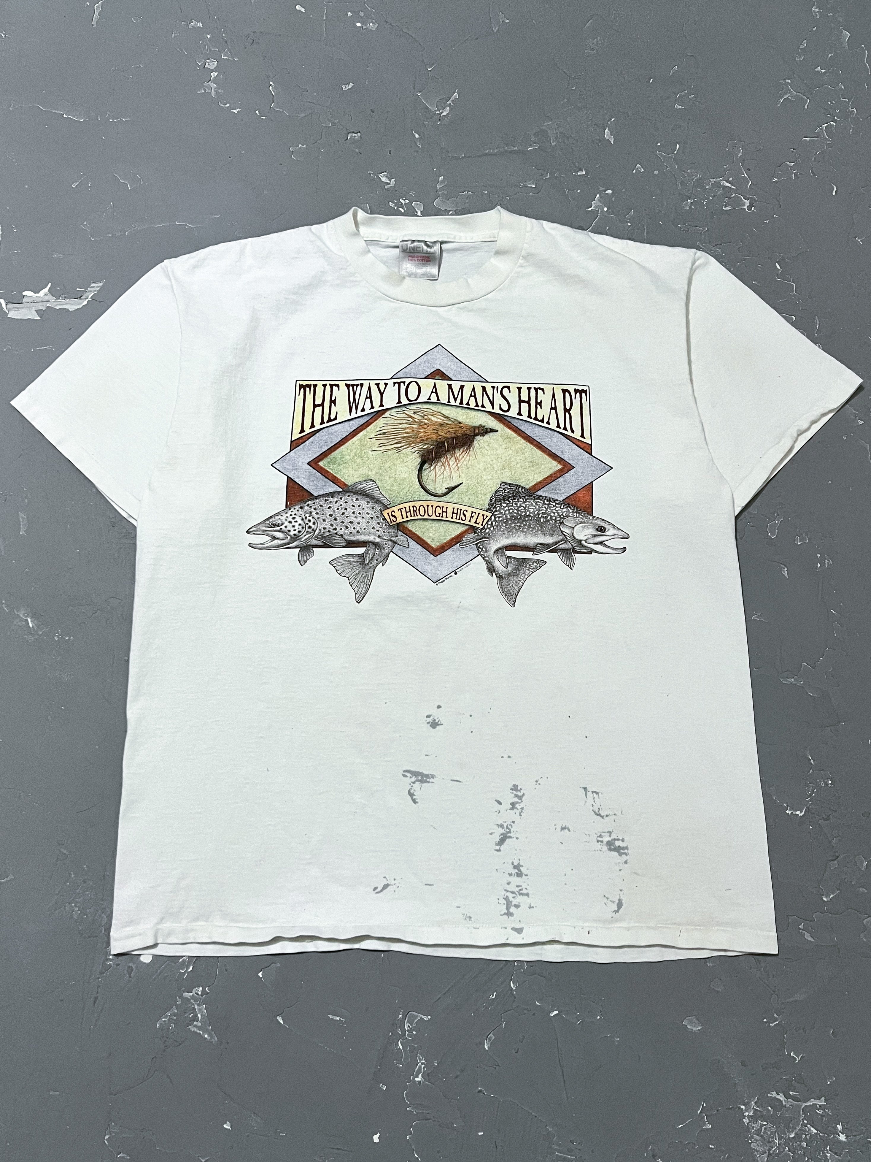 1990s Painted “The Way To A Man’s Heart..” Tee [L]