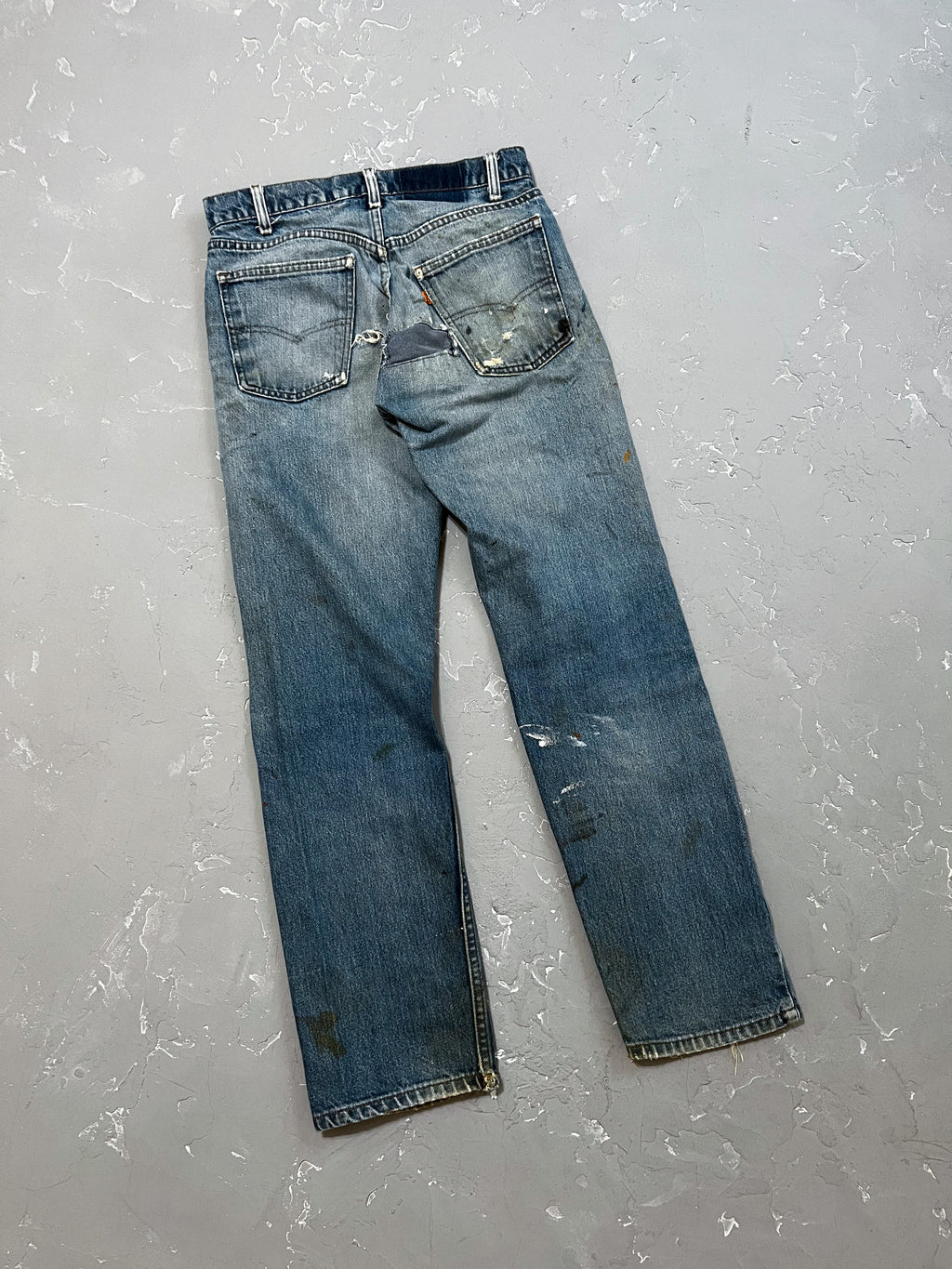 1980s Painted Patchwork Levi’s 505 Orange Tabs [29 x 30]