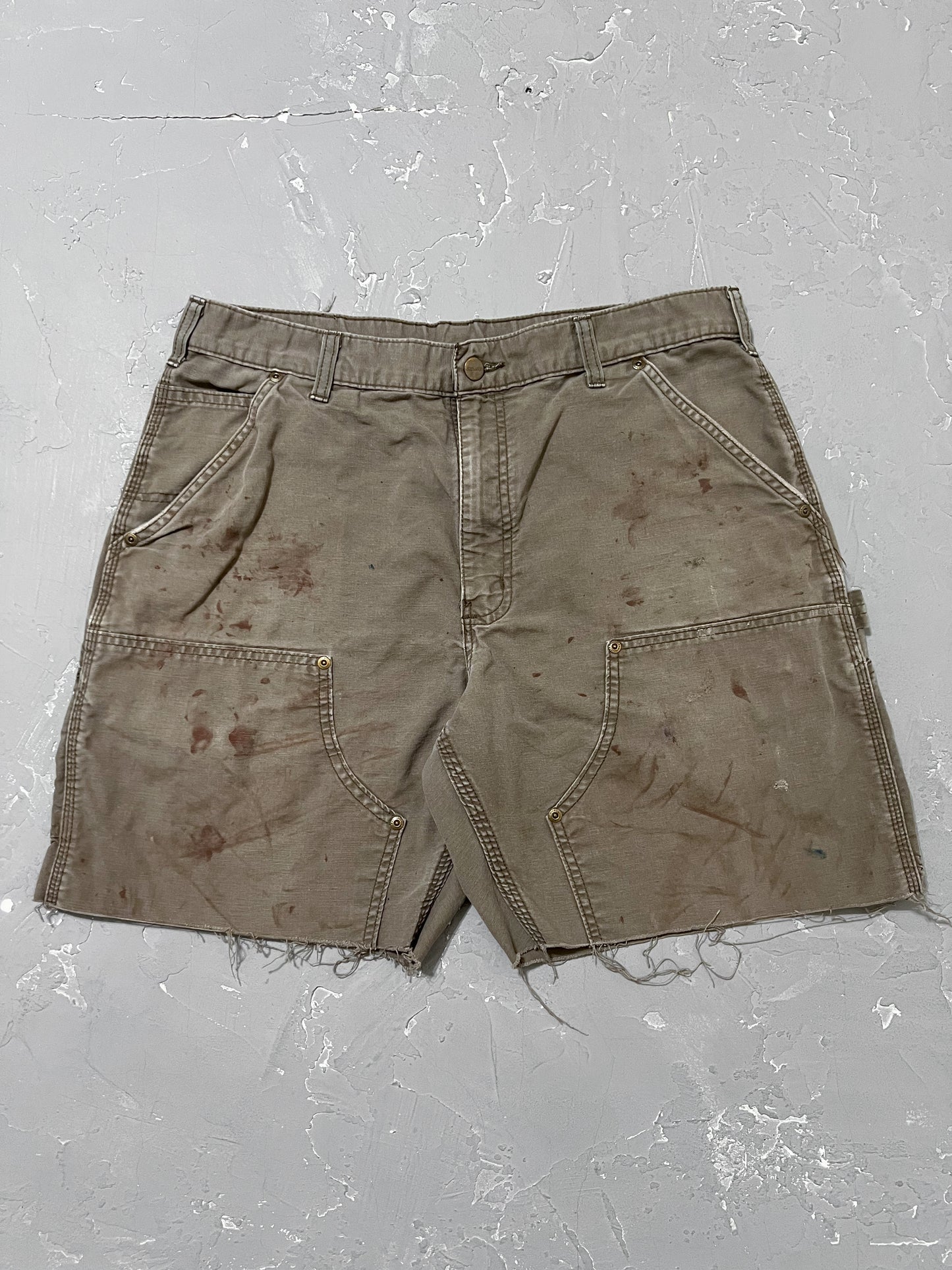 Carhartt Taupe Painted Double Knee Shorts [34]