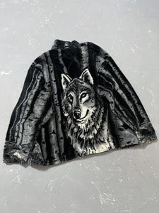 1990s Wolf Deep Pile Fleece Jacket [XL]