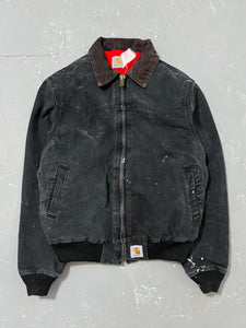 1980s Carhartt Faded Black Painted Western Jacket [L]