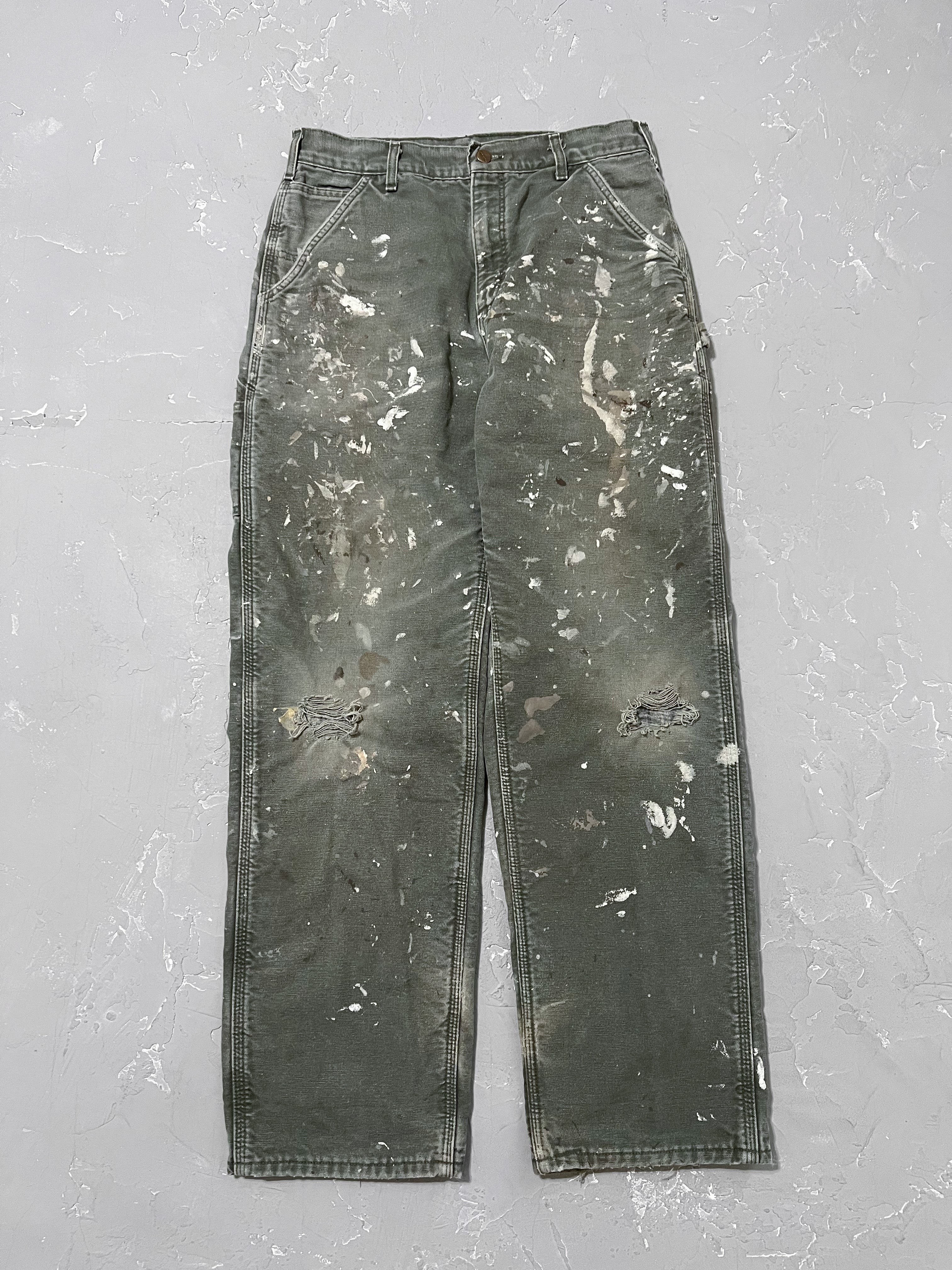Carhartt Moss Green Painted Carpenter Pants [31 x 32]