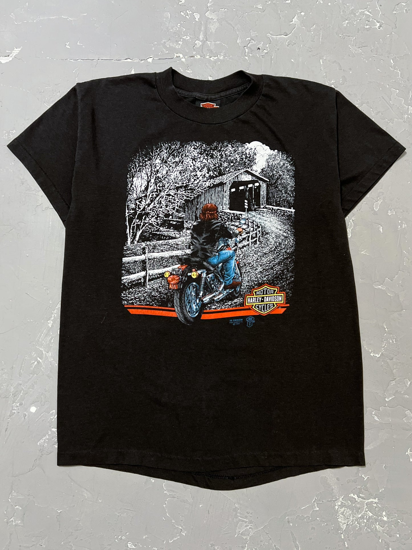 1989 Harley Davidson 3D Emblem Tee [M]