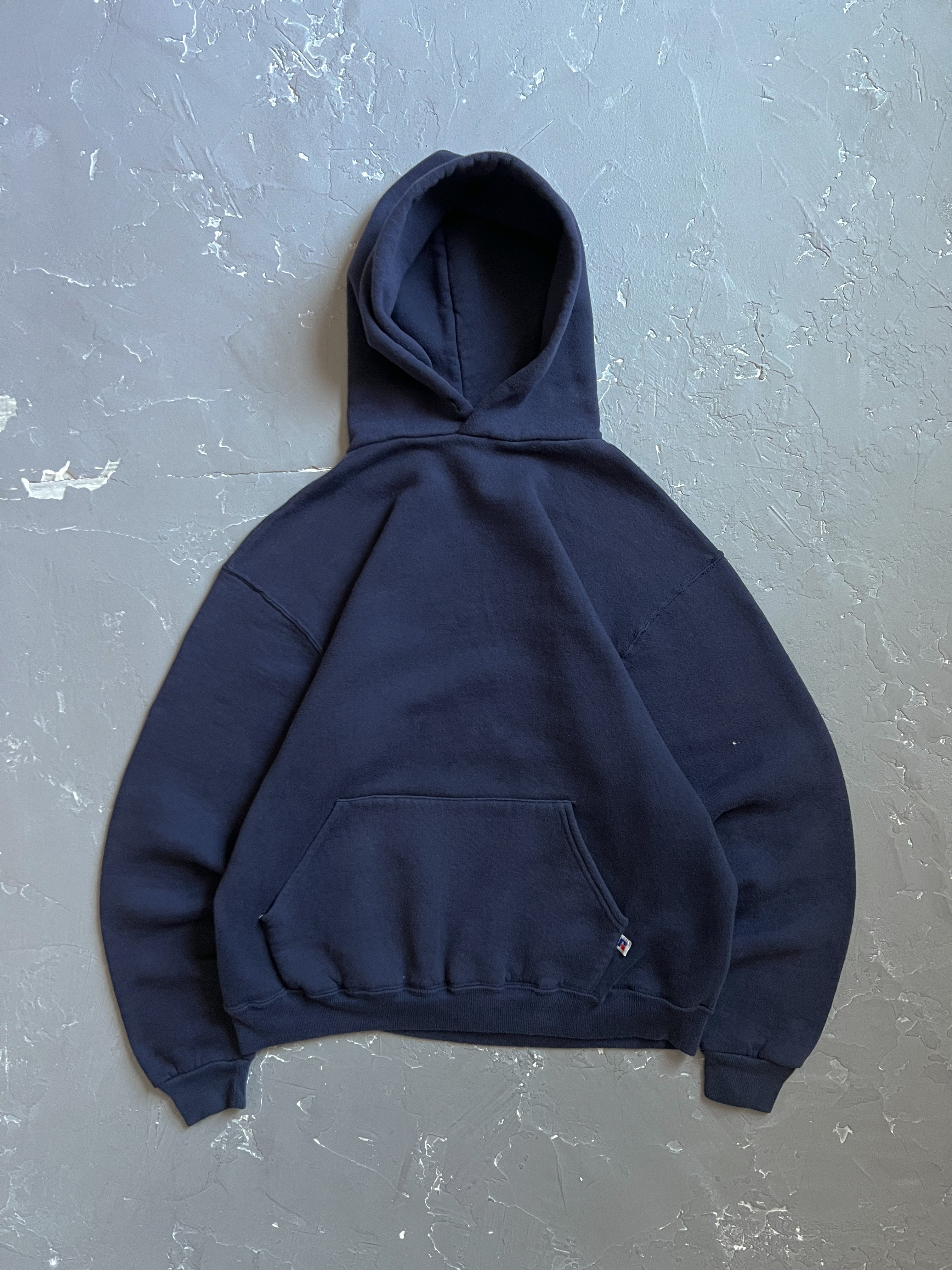 1980s Faded Navy Russell Athletic Hoodie [M]