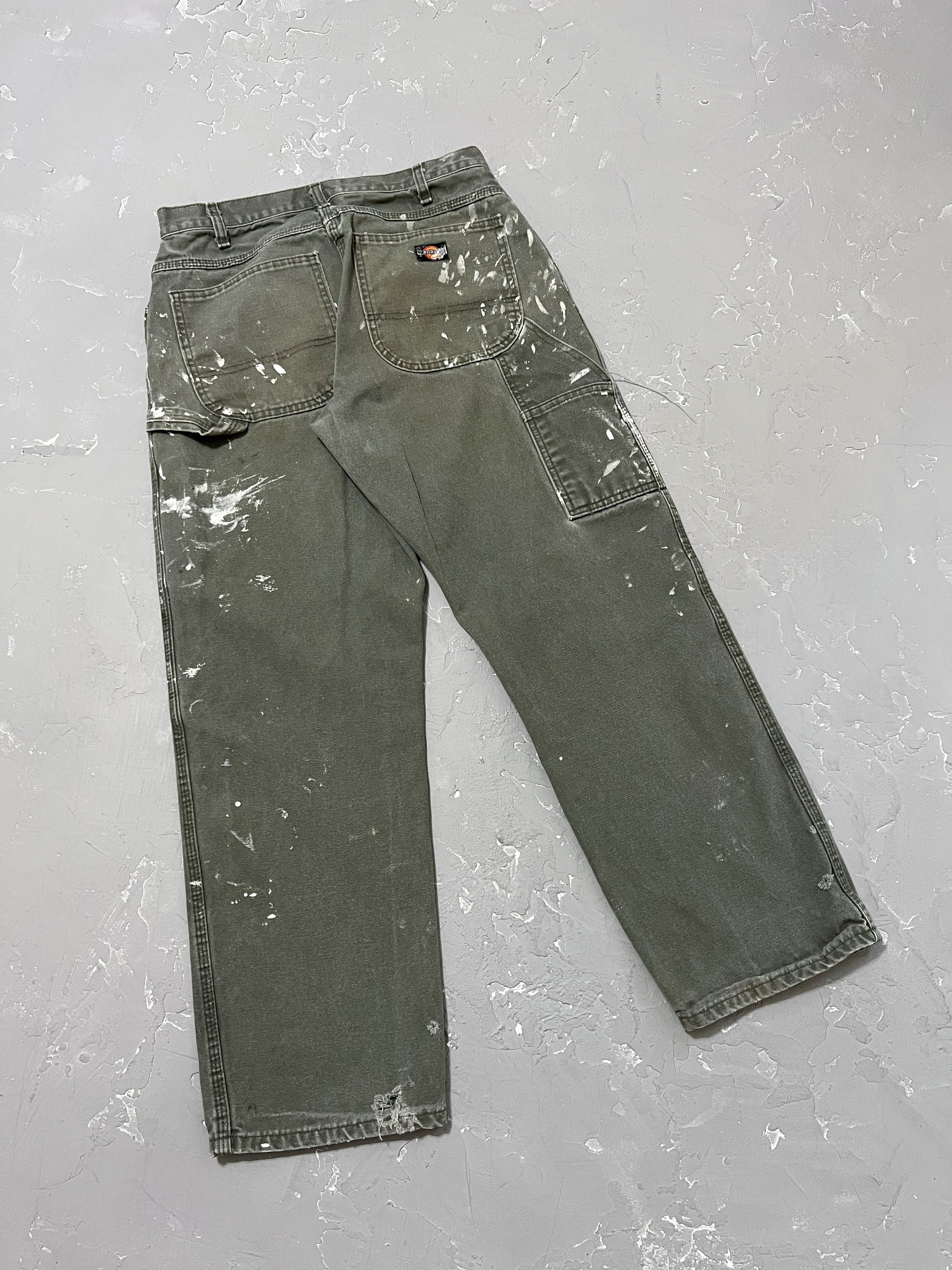 Dickies Moss Green Painted Carpenter Pants [32 x 30]