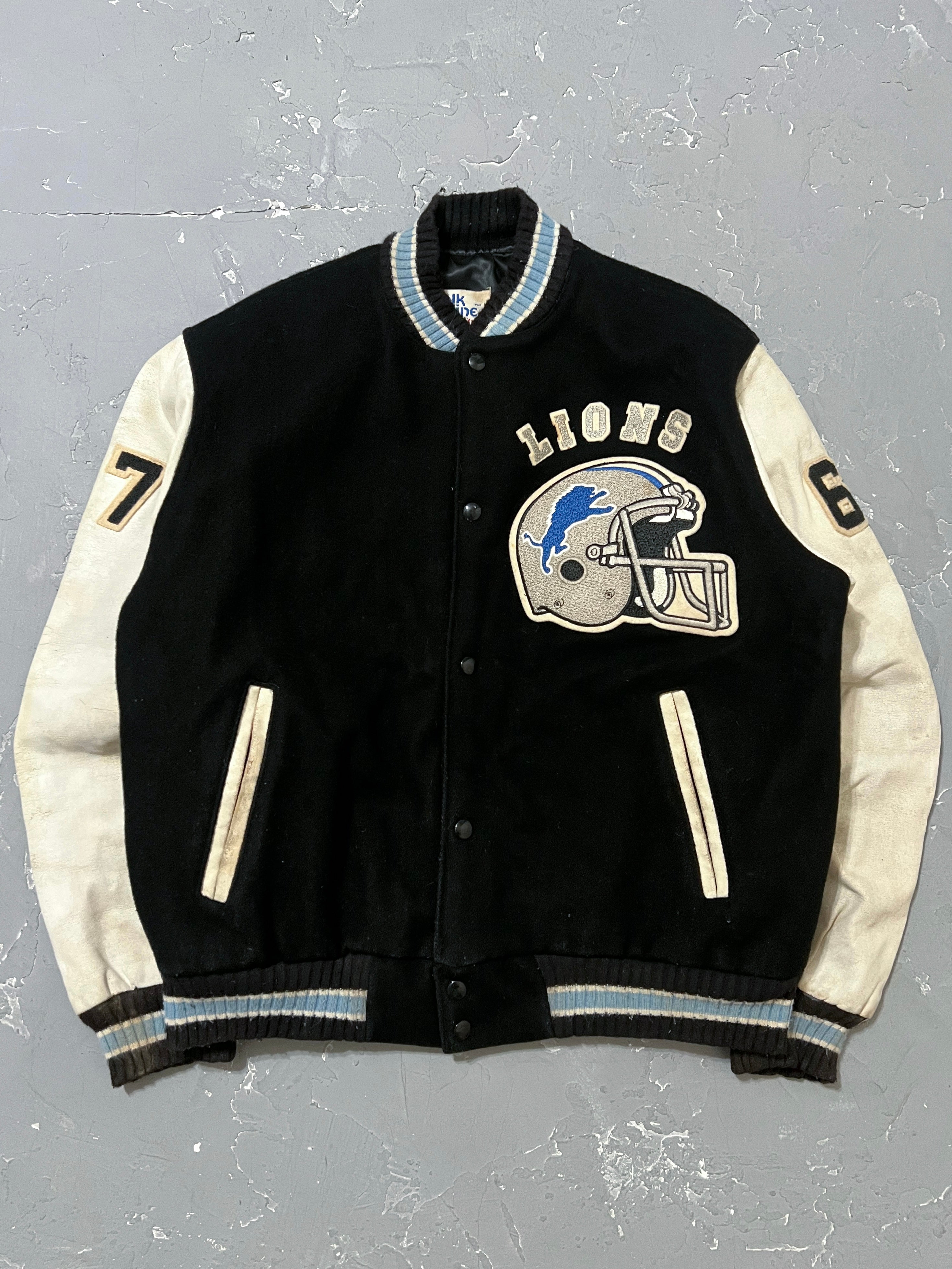 1980s Detroit Lions Chalk Line Varsity Jacket [L]