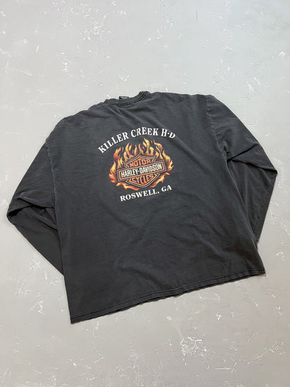 1990s Faded Black Harley Davidson L/S Tee [2XL]