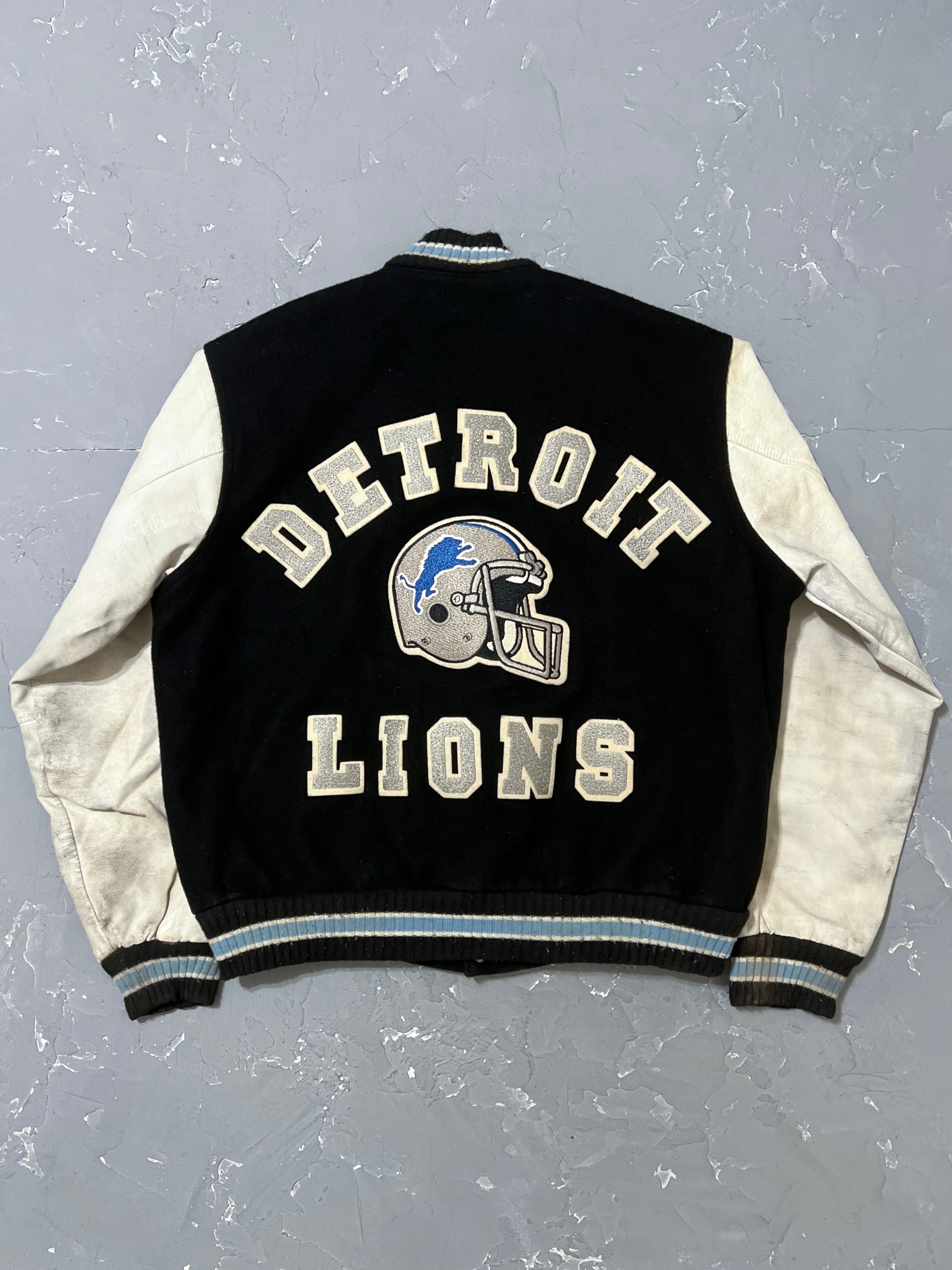 1980s Detroit Lions Chalk Line Varsity Jacket [L]