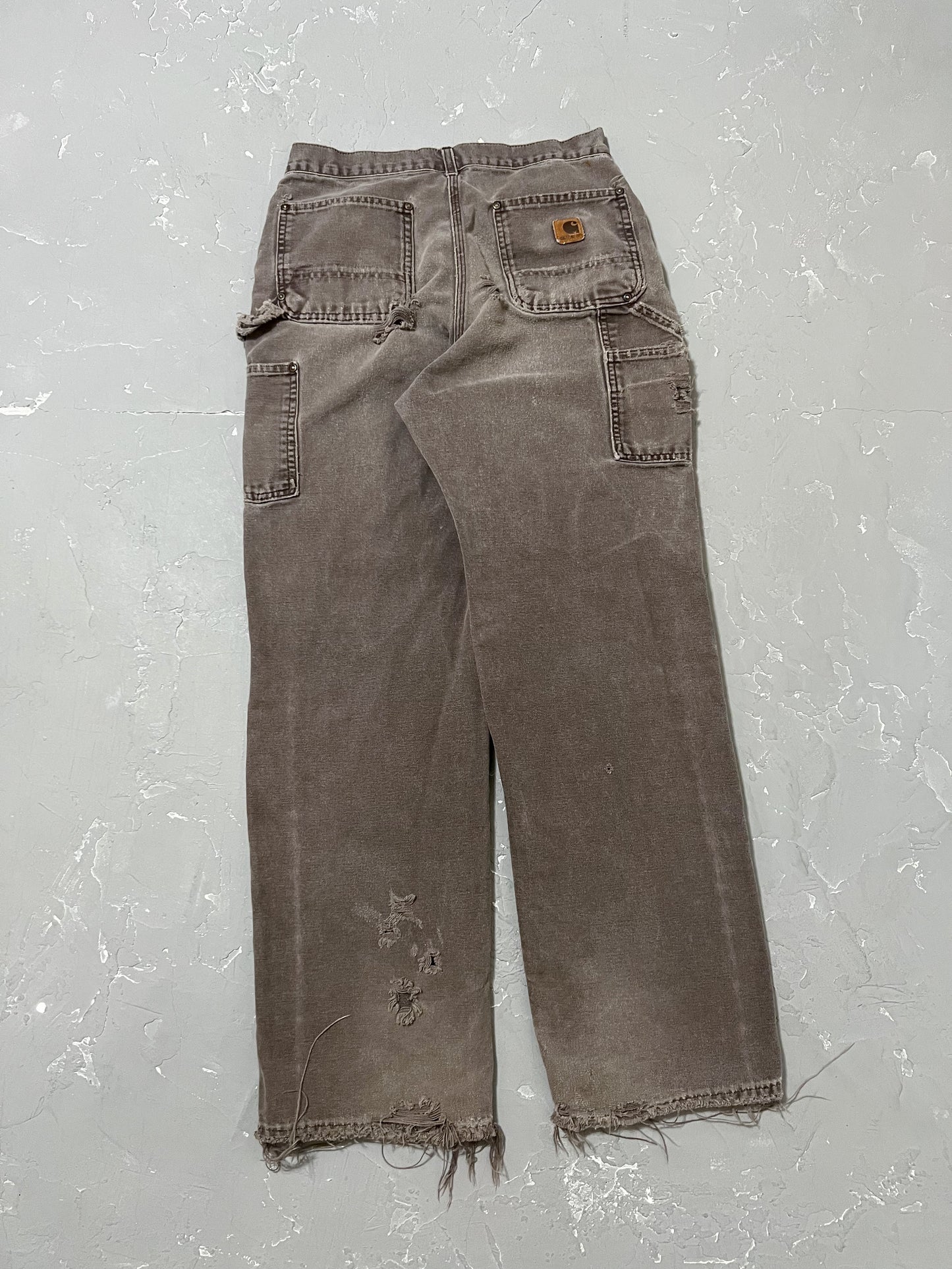 Carhartt Faded Brown Thrashed Double Knee Pants [30 x 32]