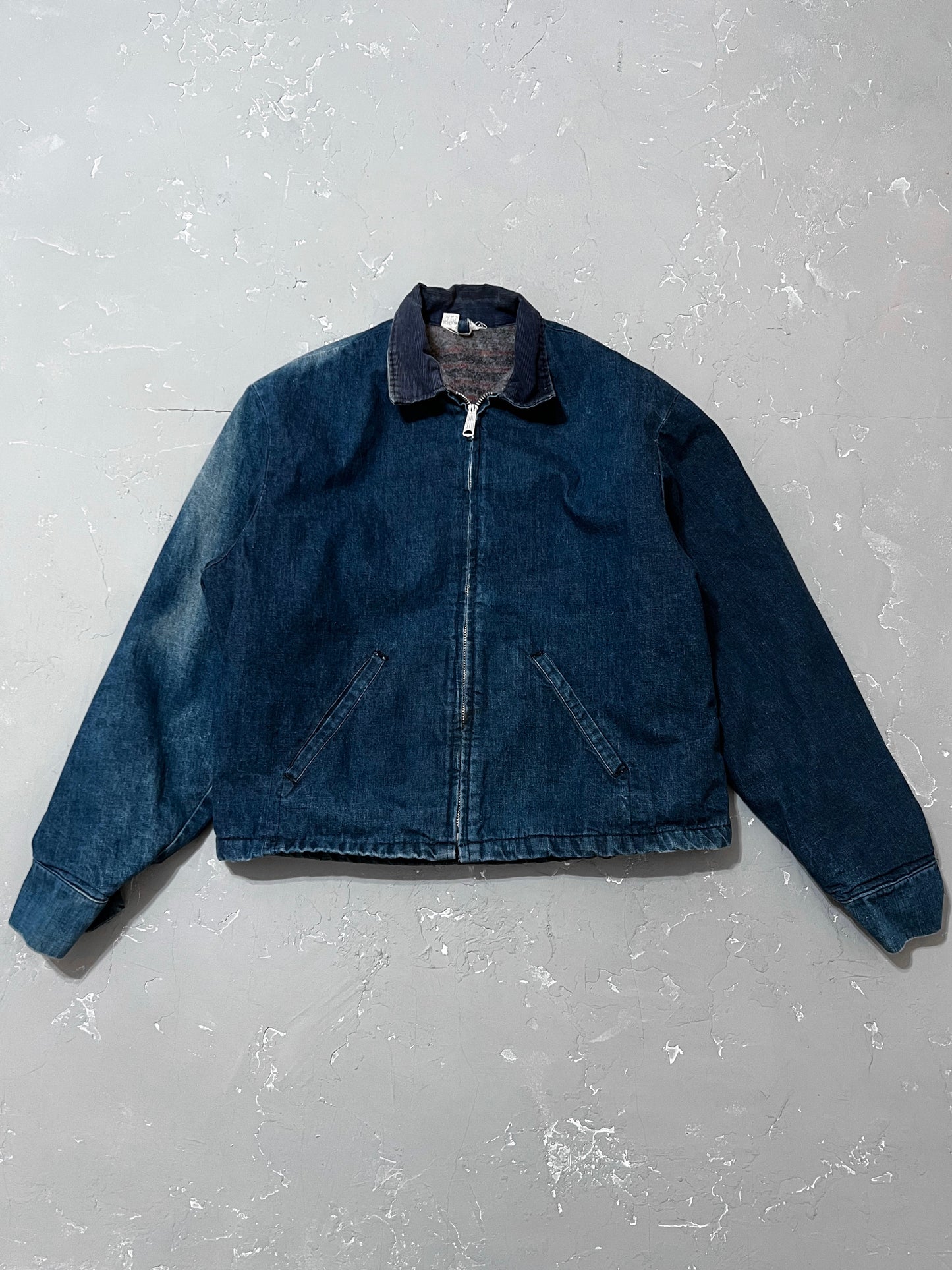 1980s Sun Faded Denim Work Jacket [L]