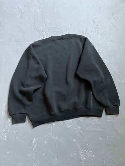 1990s Faded Black “The New Center” Cropped Sweatshirt [L]