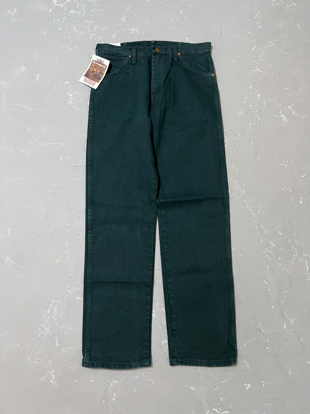 1980s Deadstock Sea Green Wrangler Work Pants [30 x 32]