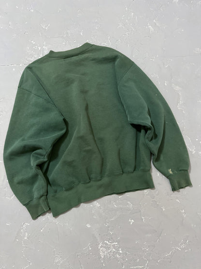 1990s Sun Faded Pine Green L.L. Bean by Russell Sweatshirt [L]